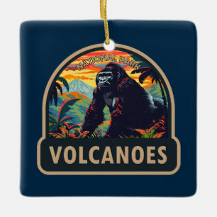 Volcanoes National Park Mountain Gorilla Travel Keramisch Ornament
