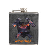 Volcanologist's Rock Hammer en Shield Logo Heupfles (Voorkant)