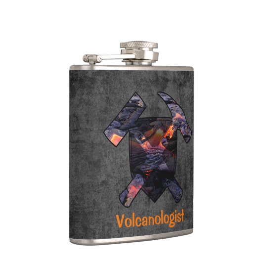 Volcanologist's Rock Hammer en Shield Logo Heupfles (Rechts)
