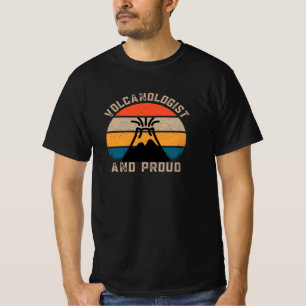 Volcanoloog en roer - Retro vulcano T-shirt