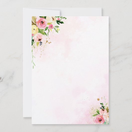 Volée éléphante par Baby shower Invitation rose (Dos)