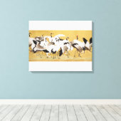 Volée japonaise de grues, impression Vintage, (Insitu (Plancher de Bois))