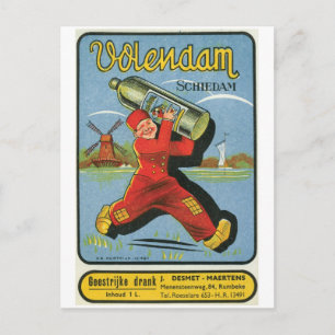 Volendam Schiedam Drink Nederlandse Windmill  Art Briefkaart