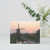 Volendam Sunset Windmill Holland Briefkaart (Staand voorkant)