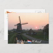 Volendam Sunset Windmill Holland Briefkaart (Voorkant / Achterkant)