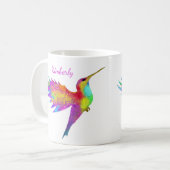 Voler Colibri Nom personnalisé Mug (Devant gauche)