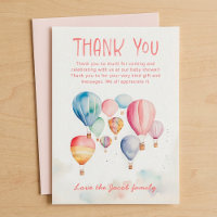 Voler dans le baby shower des montgolfières merci