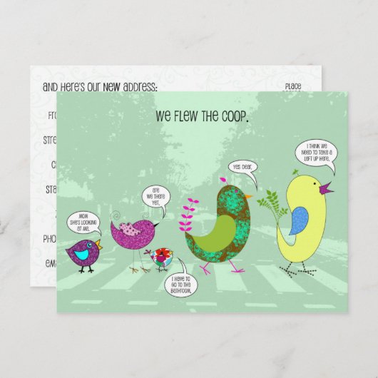 Voler Le Modèle Faire-part De Déplacement Coop (Devant / Derrière)