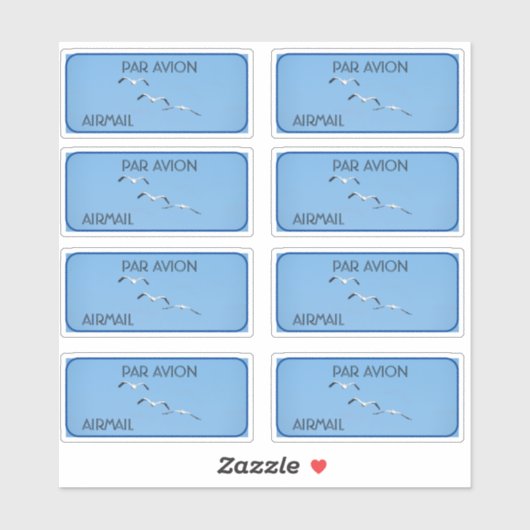 Voler Pelican Birds Airmail Stickers (Feuille)