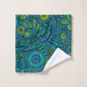 Voler, pilonner la libellule en bleu (Gant de toilette)