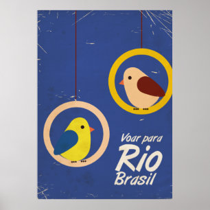 Voler pour Rio, Brésil affiche de voyage Version b