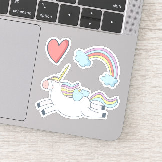 Voler Rainbow Unicorn Sticker fabuleux