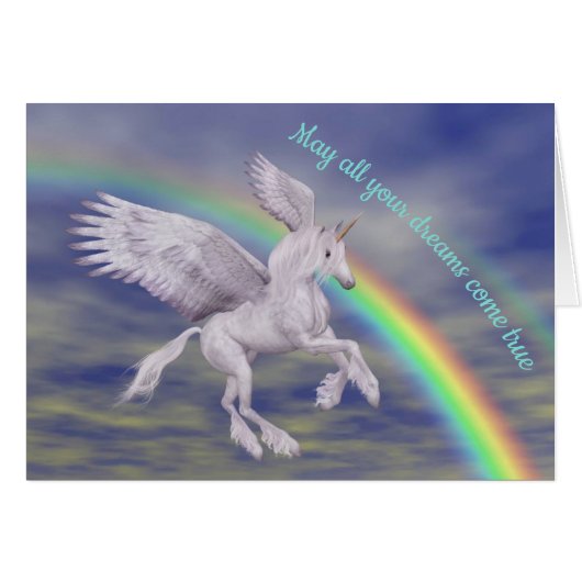 Voler Unicorne sur Rainbow Dreams Inspirational (Devant horizontal)