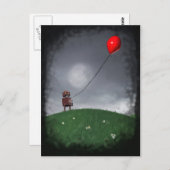 Voler Votre Petite Carte Postale Baloon Rouge (Devant / Derrière)