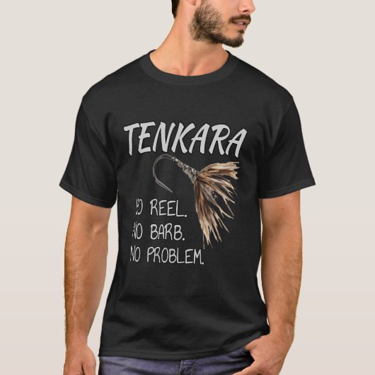 Volet noir Tenkara Voler T-Shirts de pêche Non Bob (Devant)