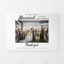 Carte pliée à trois lettres Merci Mariage de vacan