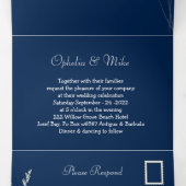 Volets Invitation simple botanique pliée en trois (Intérieur au milieu)