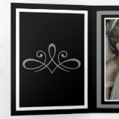 Volets Programme de pliage à trois lettres noir et blanc (Intérieur en premier)