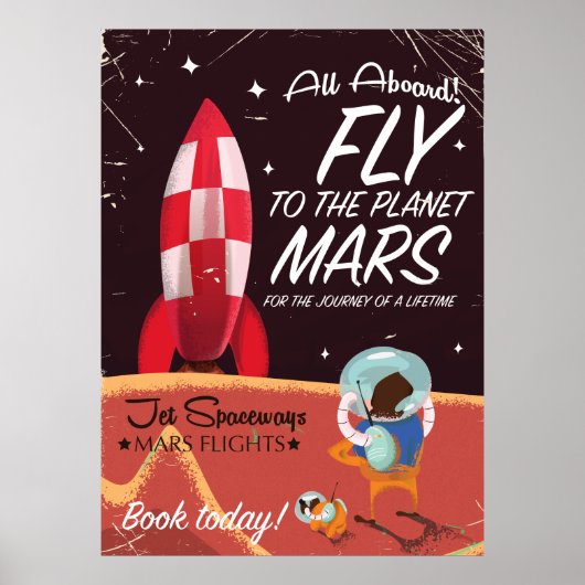 Volez vers la planète Mars ! Affiche de voyage Vin (Devant)