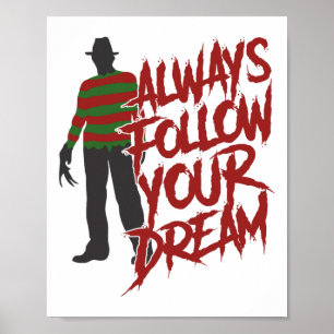 Volg altijd je dromen Halloween enge nacht Poster