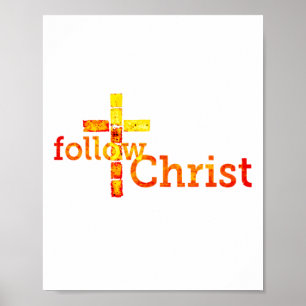 Volg Christus Jezus de Messias Mattheüs 4 19 Lukas Poster