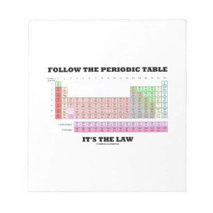 Volg de periodieke tabel Het is de wet (chemie) Notitieblok