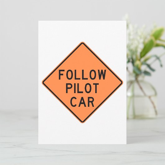 Volg de pilot Car Road Work Construction Sign Kaart