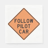 Volg de pilot Car Road Work Construction Sign Servet (Voorkant)