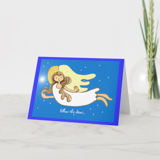 Volg de ster... feestdagen kaart (Voorkant)