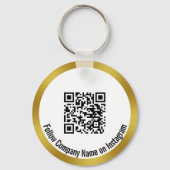 Volg de zwarte zwarte witte Gold QR-code van het b Sleutelhanger (Achterkant)