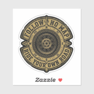 Volg Geen Landkaart Rijd Je Eigen Weg Sticker