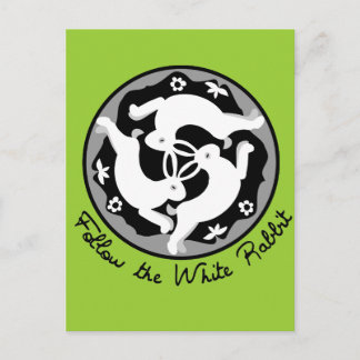 Volg het witte konijn briefkaart