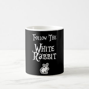 Volg het witte konijn koffiemok