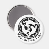 Volg het witte konijn magneet (Voorkant / Achterkant)