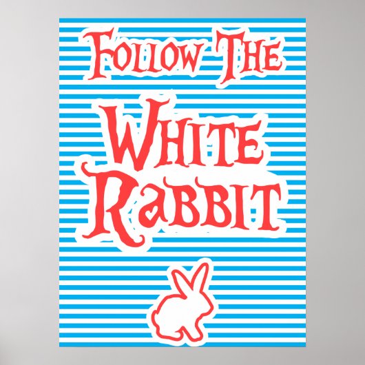 Volg het witte konijn, typografie poster, poster (Voorkant)