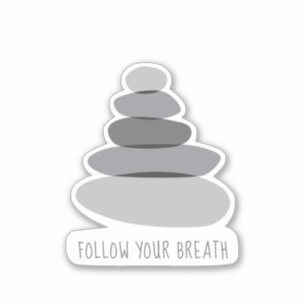Volg je adem Mindfulness Cairn Stones Sticker