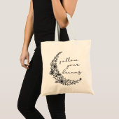 Volg je dromen Floral Moon Tote Bag (Voorkant (product))