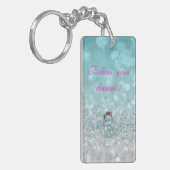 Volg je dromen, Glittery, Bokeh, Elephant Sleutelhanger (Voorkant Links)