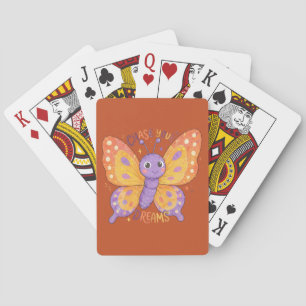 Volg Je Dromen Illustratie van een Cute Vlinder Pokerkaarten
