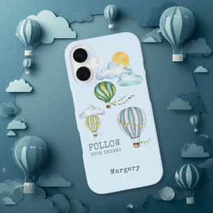 Volg je dromen Waterverf Heet Lucht Ballonnen iPhone 16 Hoesje