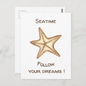 Volg je dromen waterverf Seatime Zeester Briefkaart (Voorkant / Achterkant)