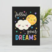 Volg je dromen | Wolk & Moon Kaart (Staand voorkant)