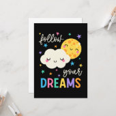 Volg je dromen | Wolk & Moon Kaart (Voorkant / Achterkant in situ)