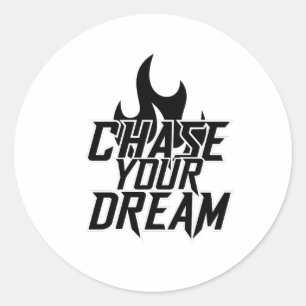 "VOLG JE DROOM" MOTIVATIE Grafisch ontwerp Ronde Sticker