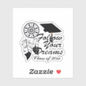 Volg je droomAfstuderen Sticker (Vel)