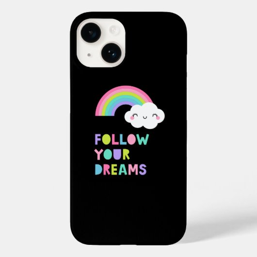 Volg je droombeeld en regenboogwolk Case-Mate iPhone case (Achterkant)