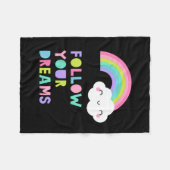 Volg je droombeeld en regenboogwolk fleece deken (Voorkant (Horizontaal))