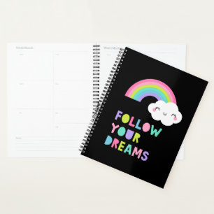 Volg je droombeeld en regenboogwolk planner