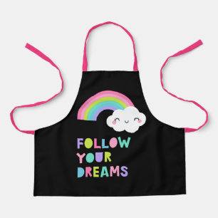 Volg je droombeeld en regenboogwolk schort