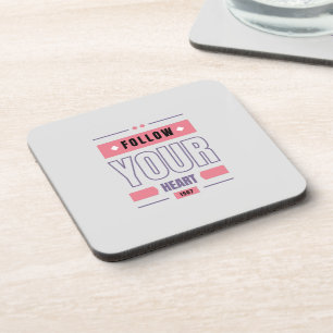 Volg je hart bier onderzetter